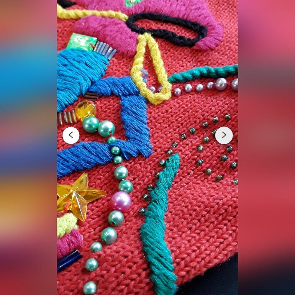 SM/MED Vintage Michael Simon Red Beaded Rodeo-theme Vest - Picture 6 of 7
